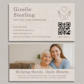 Linen Home Caregiver QR Code Certified Support Visitekaartje