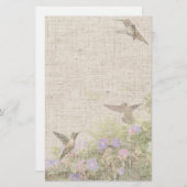 Linen Hummingbird Stationery Briefpapier (Voorkant / Achterkant)