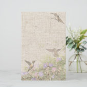 Linen Hummingbird Stationery Briefpapier (Staand voorkant)