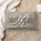 Linen kijk met witte monogram Kussen (Deken)