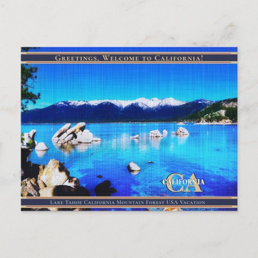 linen- Lake Tahoe California Mountain Forest Usa Briefkaart (Voorkant)