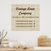  Linen Large Poster Sign (Keuken)