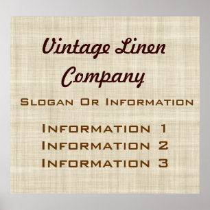  Linen Large Poster Sign