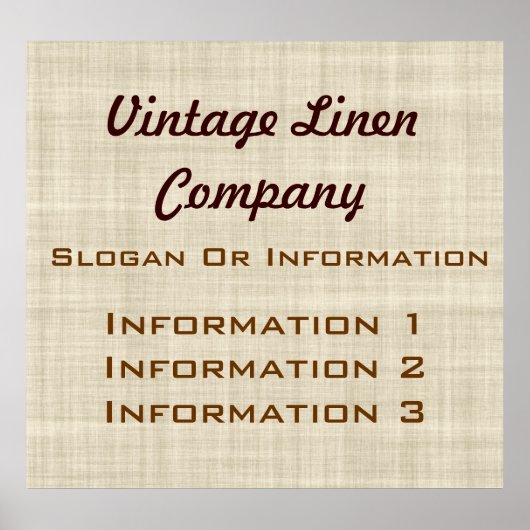  Linen Large Poster Sign (Voorkant)