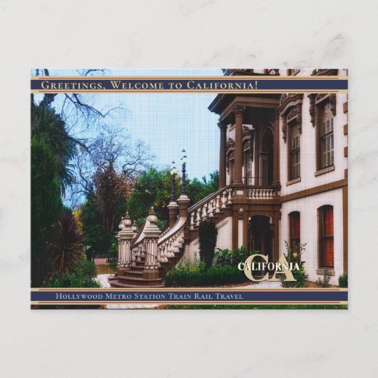 linen-Leland Stanford Mansion Sacramento Calif Briefkaart (Voorkant)