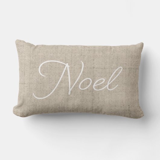 Linen Let NOEL Lumbar Holiday Pillow Kussen (Voorkant)