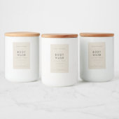 Linen Lichaamswas Spa Salon Merklabel Voedselcontainer Etiket (Flessen)