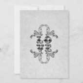  Linen-look en Ornament Engagement Party Kaart (Achterkant)