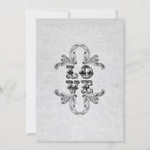  Linen-look en Ornament Engagement Party Kaart (Achterkant)