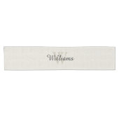 Linen look Monogram Table Runner Korte Tafelloper (Horizontaal)