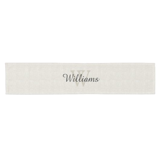 Linen look Monogram Table Runner Korte Tafelloper (Horizontaal)