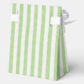 Linen Look Striped Birthday Thank You Green Party Bedankdoosjes (Achterkant)