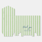 Linen Look Striped Birthday Thank You Green Party Bedankdoosjes (Ongevouwen)