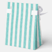 Linen Look Striped Birthday Thank You Mint Party Bedankdoosjes (Achterkant)