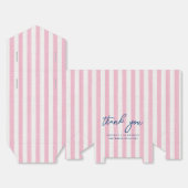 Linen Look Striped Birthday Thank You Pink Party Bedankdoosjes (Ongevouwen)