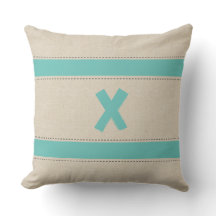 Linen look Stripes toevoegen Monogram Pillow