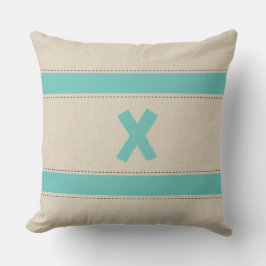 Linen look Stripes toevoegen Monogram Pillow Kussen