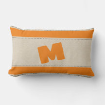 Linen look Stripes toevoegen Monogram Pillow