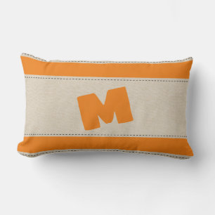 Linen look Stripes toevoegen Monogram Pillow Kussen