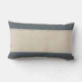 Linen look Stripes toevoegen Naam Pillow Kussen (Achterkant)