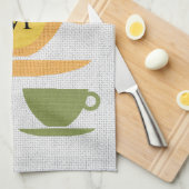 Linen look Teacups Kitchen Towelen Theedoek (Quarter Fold)