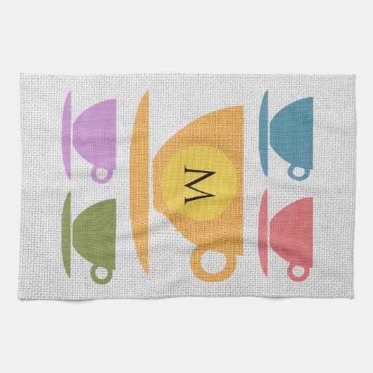 Linen look Teacups Kitchen Towelen Theedoek (Horizontaal)