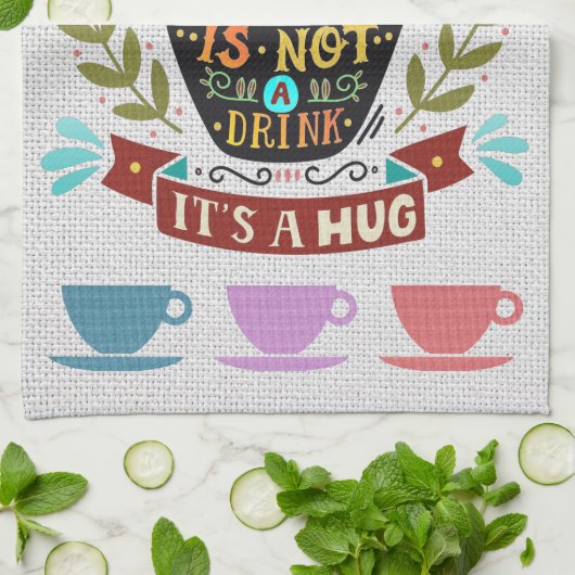 Linen look Teacups Kitchen Towelen Theedoek (Gevouwen)