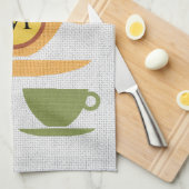 Linen look Teacups Kitchen Towelen Theedoek (Quarter Fold)