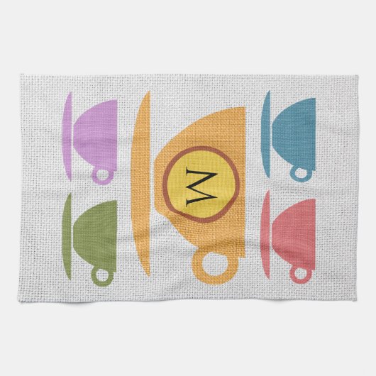 Linen look Teacups Kitchen Towelen Theedoek (Horizontaal)