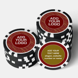 Linen Luxury Modern Burgundy Gold Collection Poker Chips
