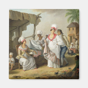Linen Market, Roseau, Dominica, c.1780 (olie op bl Magneet