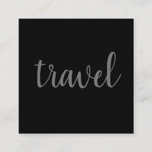 Linen Minimalist Black Modern Plain Travel Agent Vierkante Visitekaartje