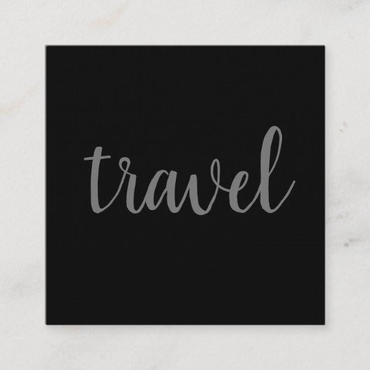 Linen Minimalist Black Modern Plain Travel Agent Vierkante Visitekaartje (Voorkant)