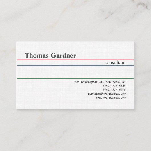 Linen Minimalist Plain Creative Modern Visitekaartje (Voorkant)