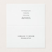 Linen Minimalist Professional Attorney to Law Visitekaartje (Buitenkant ongevouwen)