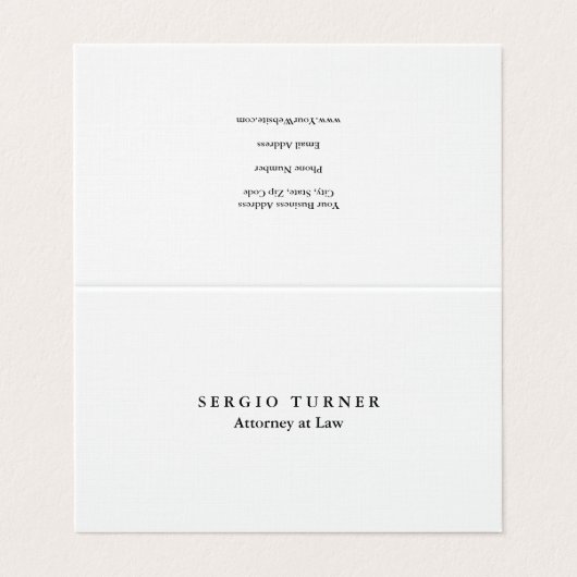 Linen Minimalist Professional Attorney to Law Visitekaartje (Buitenkant ongevouwen)