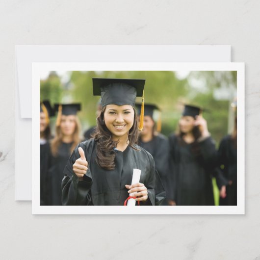 Linen Minimalistisch Afstuderen Afstuderen van de Aankondiging (Achterkant)