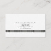 Linen minimalistisch grijs wit visitekaartje (Achterkant)