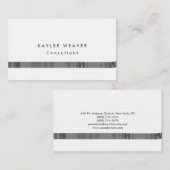 Linen minimalistisch grijs wit visitekaartje (Voorkant / Achterkant)