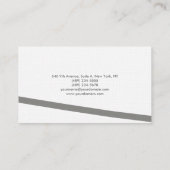 Linen minimalistisch grijs wit visitekaartje (Achterkant)
