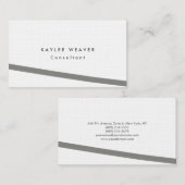 Linen minimalistisch grijs wit visitekaartje (Voorkant / Achterkant)