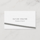 Linen minimalistisch grijs wit visitekaartje (Voorkant)