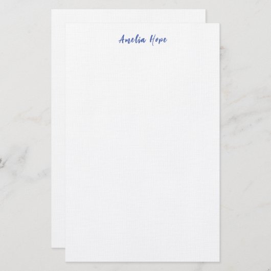 Linen minimalistisch Jouw naam voor professionele  Briefpapier (Voorkant / Achterkant)