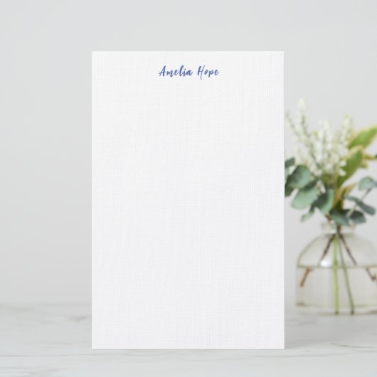 Linen minimalistisch Jouw naam voor professionele  Briefpapier (Staand voorkant)