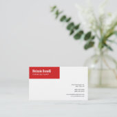 Linen minimalistisch platte rode, moderne standaar visitekaartje (Staand voorkant)