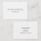 Linen minimalistisch uniek zwart wit visitekaartje (Voorkant / Achterkant)