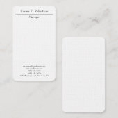 Linen modern, eenvoudig zwart wit met minimale min visitekaartje (Voorkant / Achterkant)