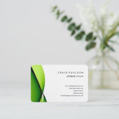Linen Modern Green White Professional minimalist Visitekaartje (Staand voorkant)
