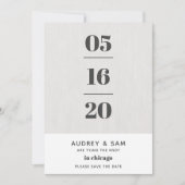 Linen Modern Minimal sparen de Datum Save The Date (Voorkant)