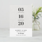 Linen Modern Minimal sparen de Datum Save The Date (Staand voorkant)